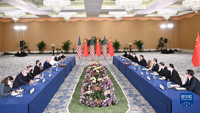 习近平同美国总统在巴厘岛举行会晤  一带一路 2022G20