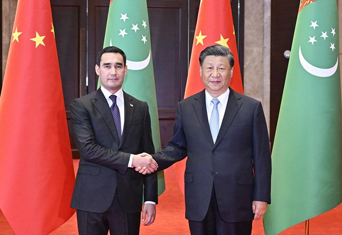 习近平会见土库曼斯坦总统别尔德穆哈梅多夫  丝路朋友圈  中亚五国  一带一路 